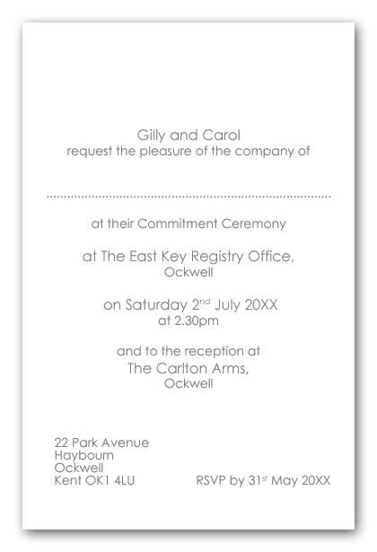 Wedding Invitation Inserts Wording Examples