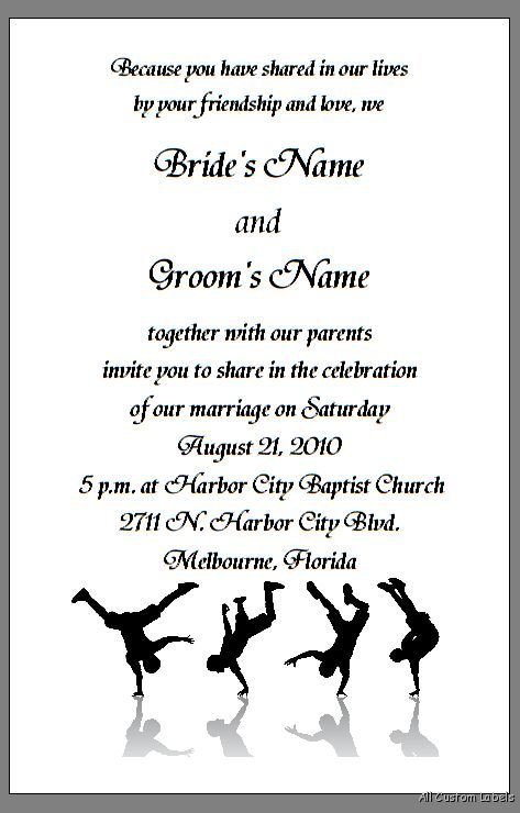 Wedding Reception Dance Only Invitation Wording