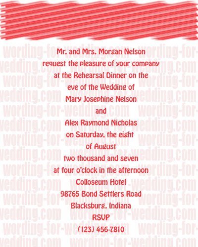 Wedding Rehearsal Dinner Invitation Wording Etiquette