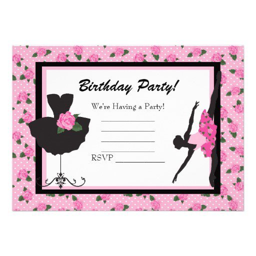 White Girls Birthday Invitation Blank