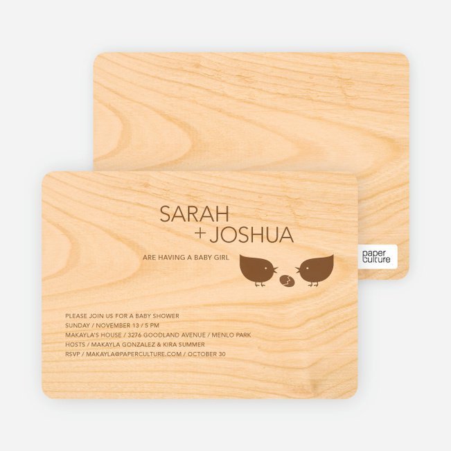 Wood Baby Shower Invitations