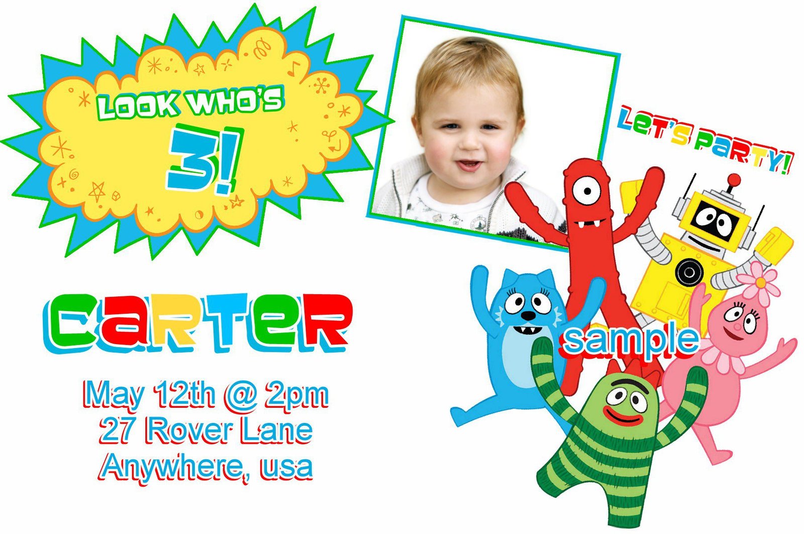 Yo Gabba Gabba Birthday Invitation Templates