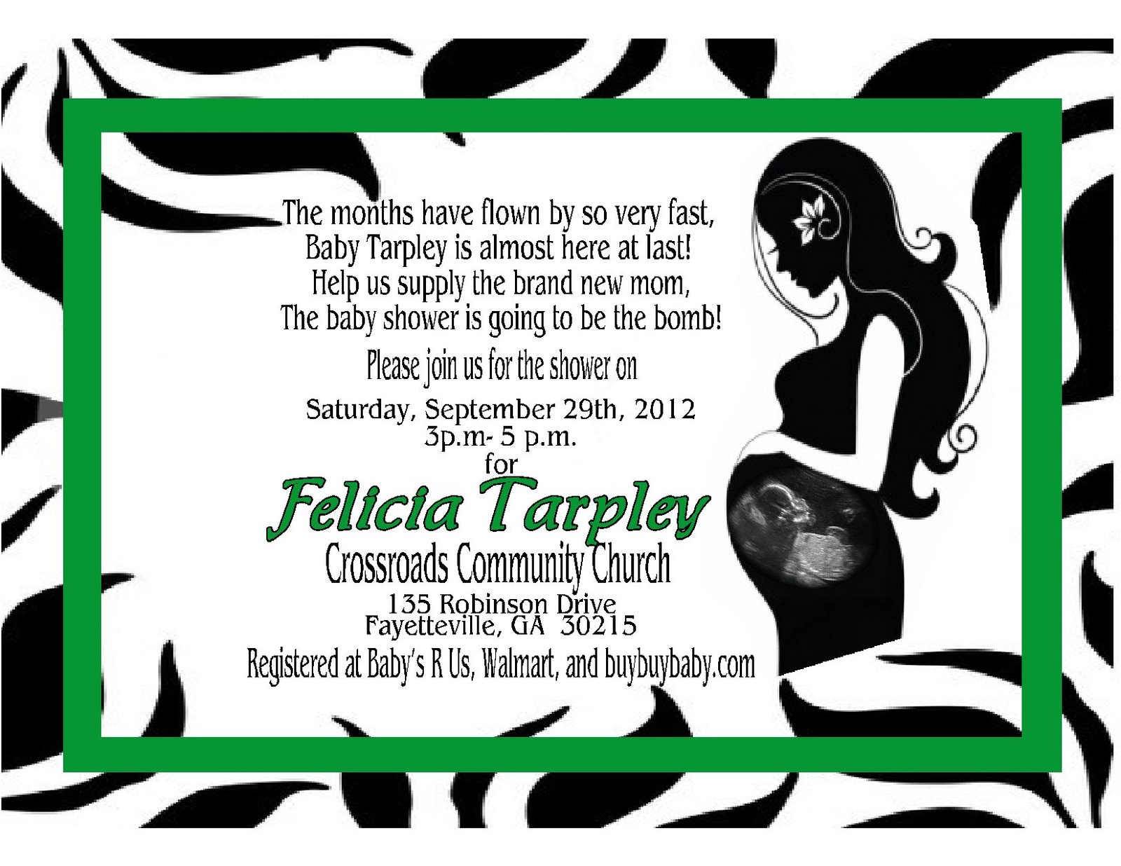 Zebra Baby Shower Custom Invitations