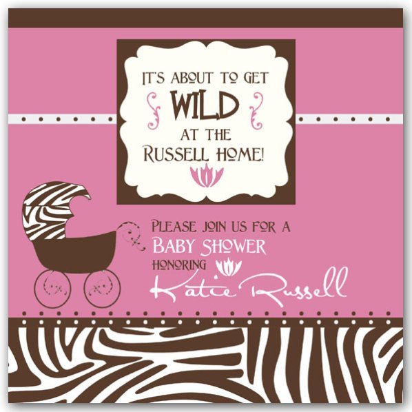 Zebra Baby Shower Invitations