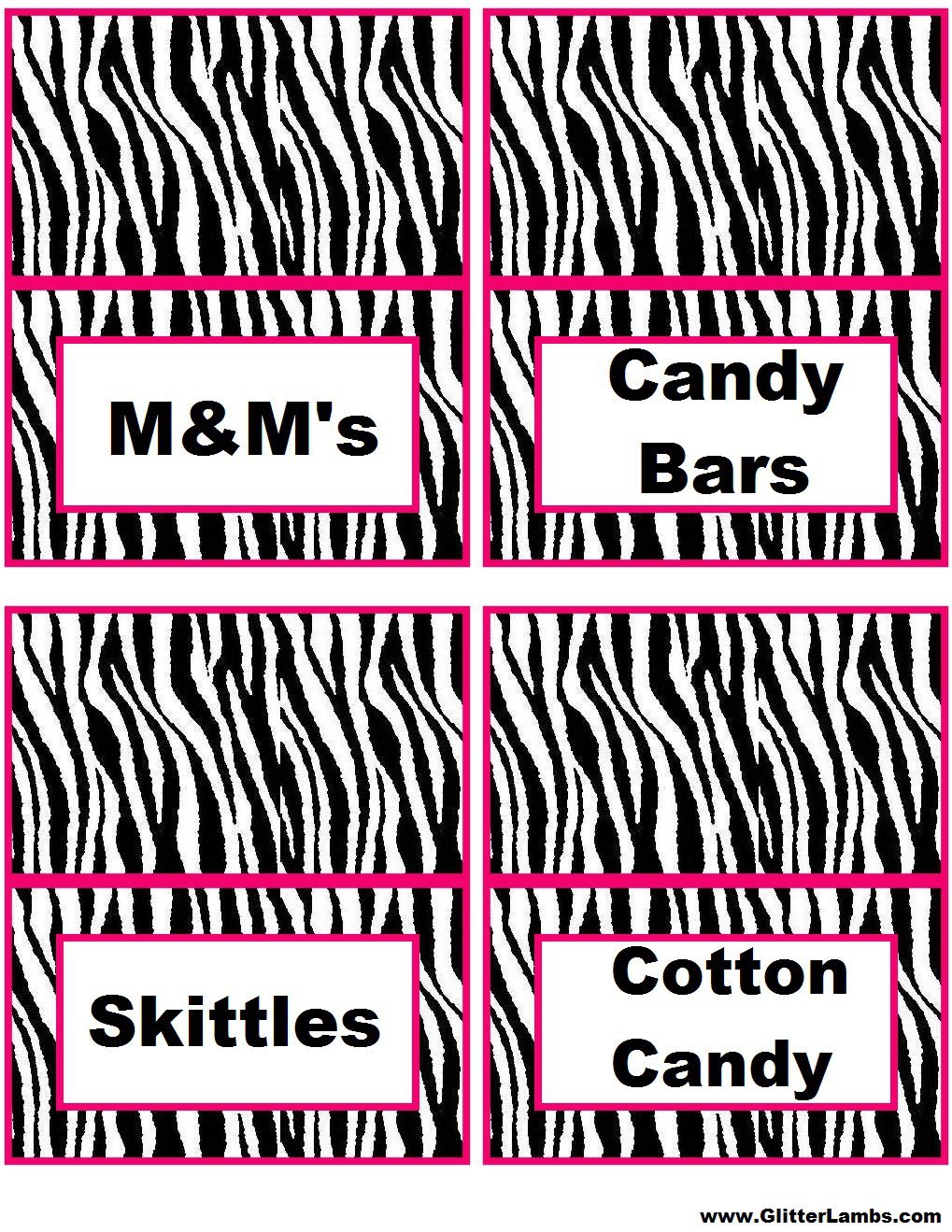 Zebra Print Birthday Cards Printable