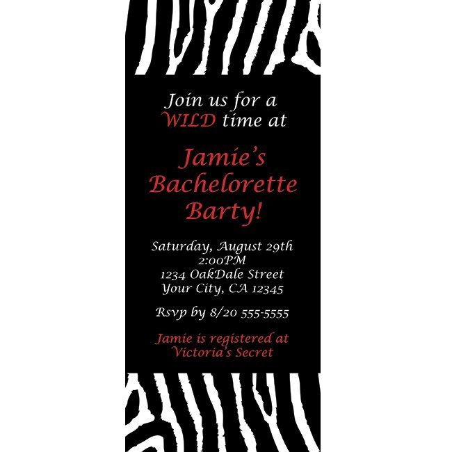 Zebra Print Party Invitations