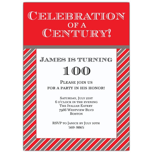 100th Birthday Invitation Printables