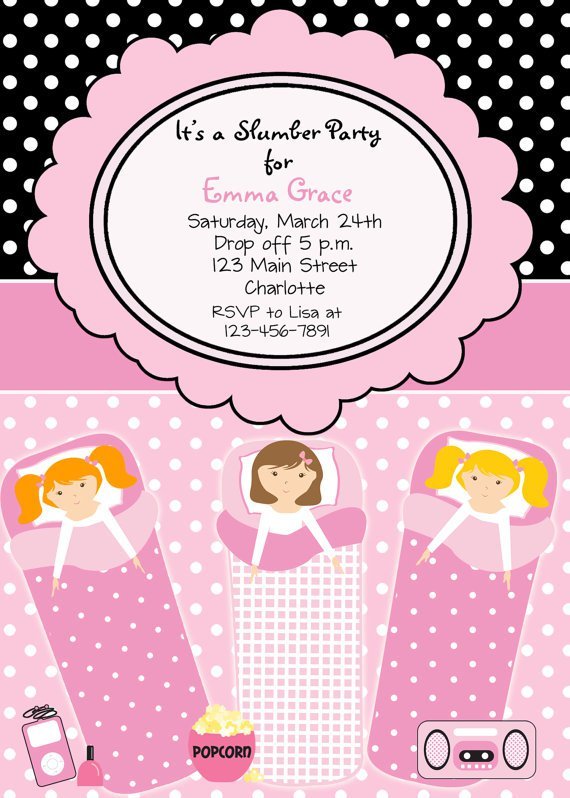 13th Birthday Sleepover Invitations