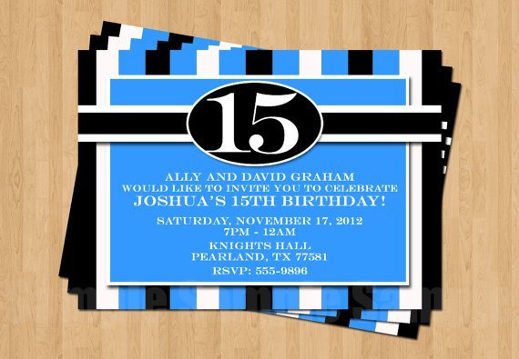 15th Birthday Invitations For Boys
