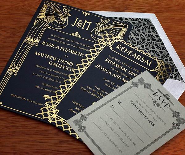 1920s Style Wedding Invitations