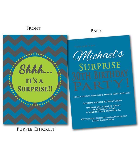 30th Surprise Birthday Invitations Printable