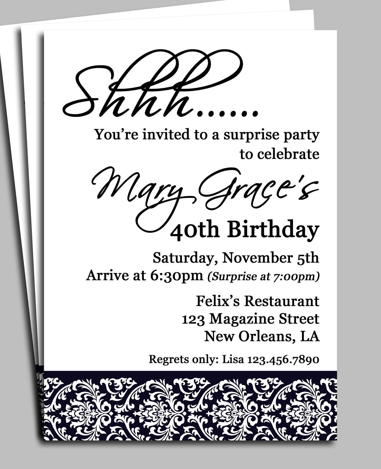 40th Anniversary Party Invitation Templates