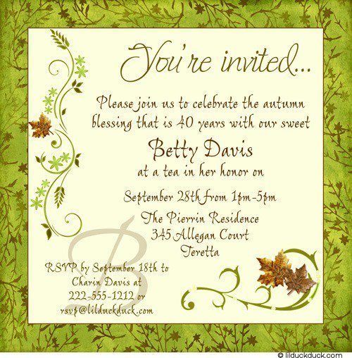 40th Birthday Party Invitation Wording