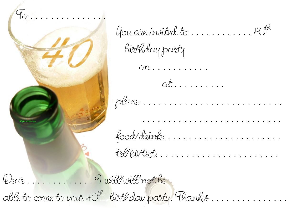 40th Birthday Party Invitations