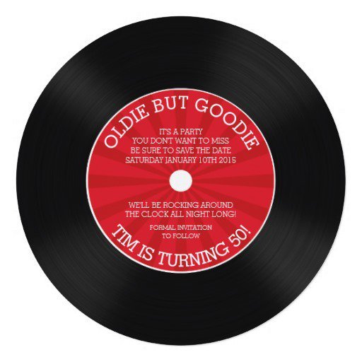 45 Record Party Invitations