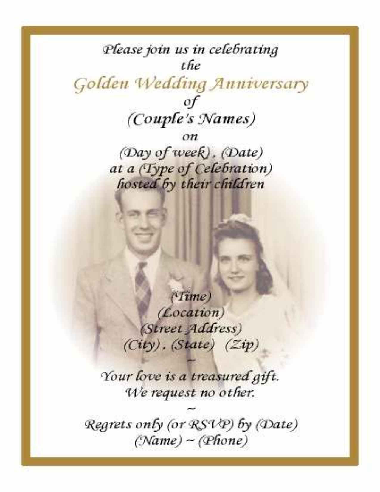 50th Anniversary Invitations Printable