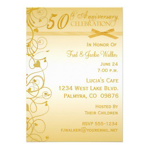 50th Wedding Anniversary Party Invitation Ideas