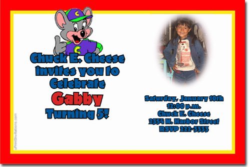 5th Birthday Party Invitation Wording Chuck E Cheese