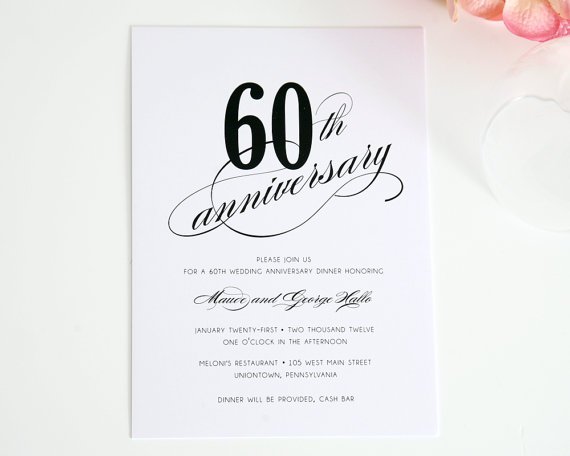 60th Anniversary Party Invitation Template