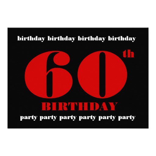 60th Birthday Invitation Cards Templates