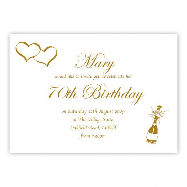 70 Birthday Invitations