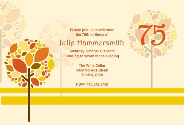 75th Birthday Party Invitations Templates