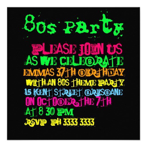 80s Invitation Party