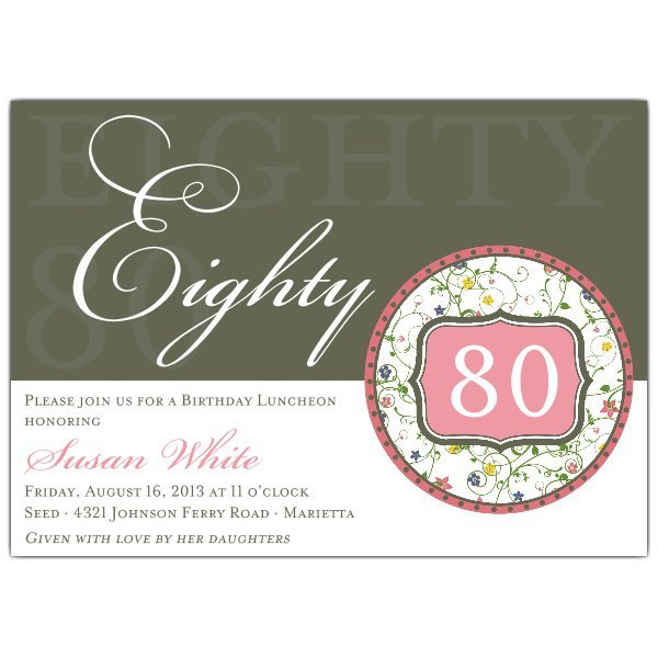 80th Birthday Party Invitations Templates