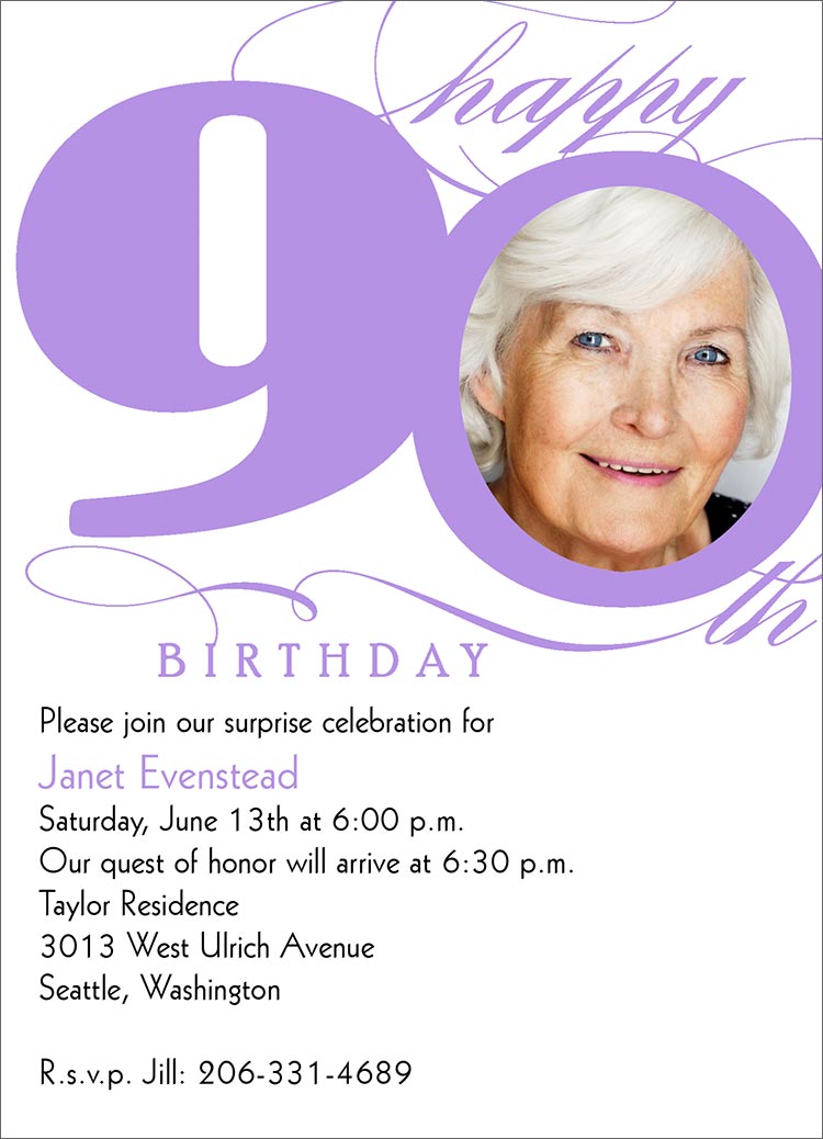 90th Birthday Invitation Examples - Invitation Design Blog