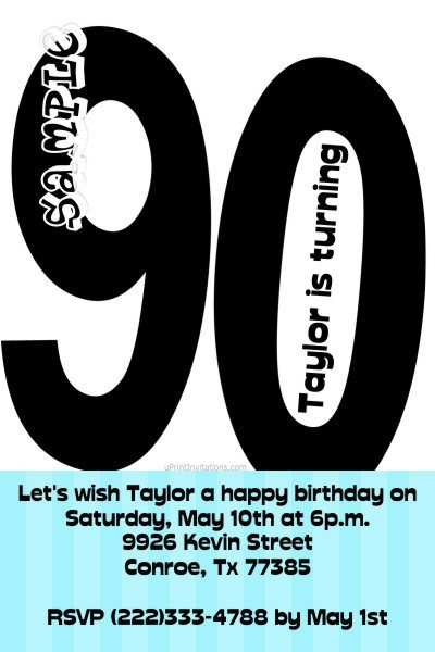 90th Birthday Invitation Text