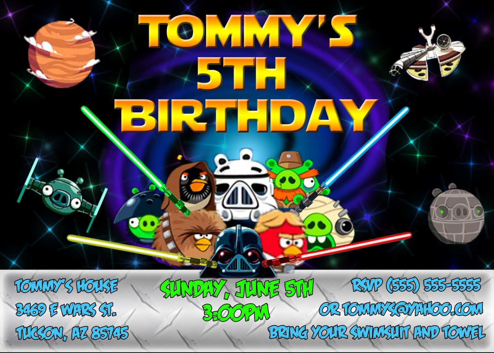 Angry Birds Birthday Custom Invitations