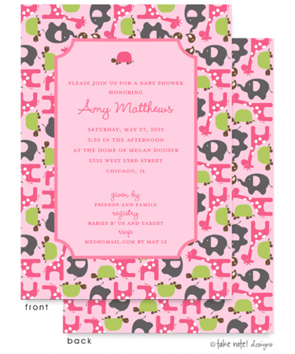 Animal Print Baby Shower Invitations