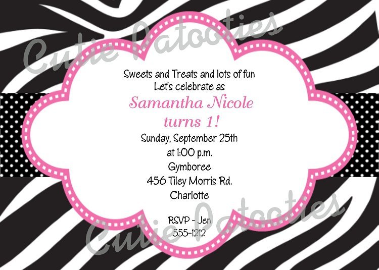 Animal Print Party Invitations