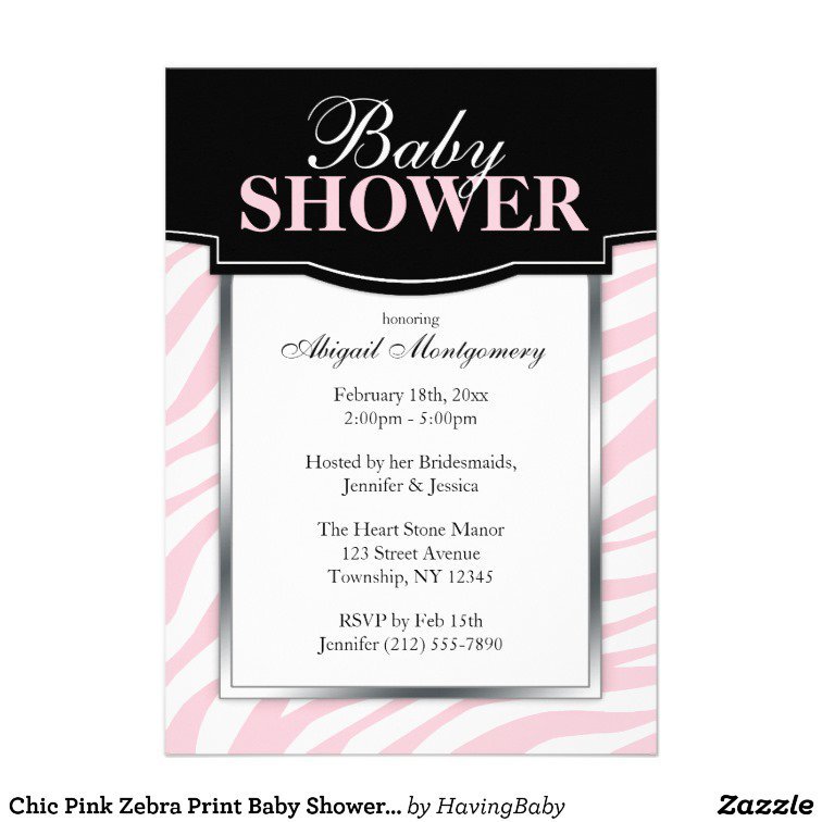 Animal Print Shower Invitations