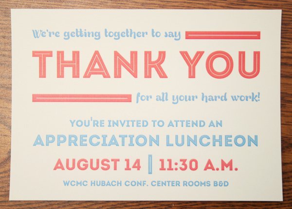 Appreciation Lunch Invitation