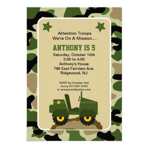 Army Birthday Invitations