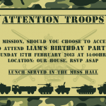 Camouflage Birthday Party Invitations
