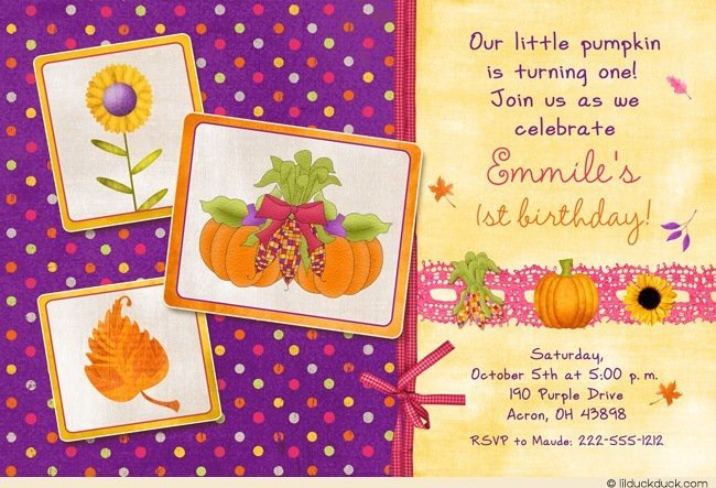 Autumn Birthday Invitations