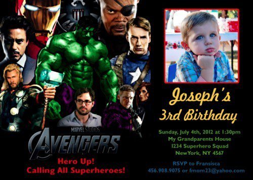 Avengers Custom Invitations