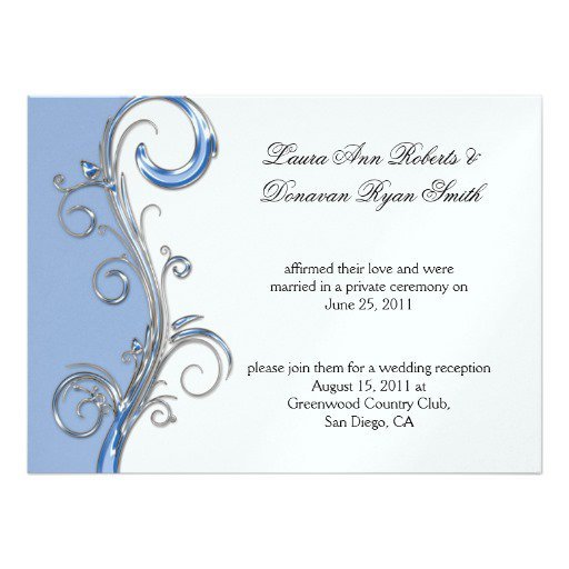 Baby Blue And Silver Wedding Invitations