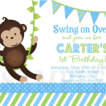 Baby Boy Monkey Invitations