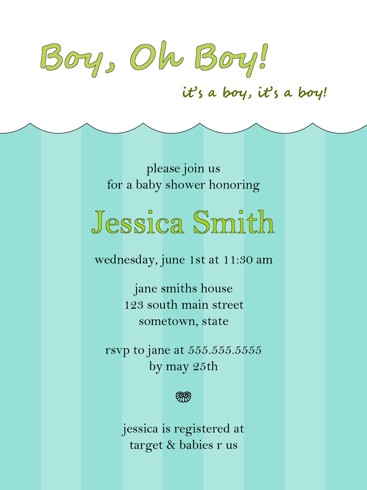 Baby Boy Shower Invitation Templates Free