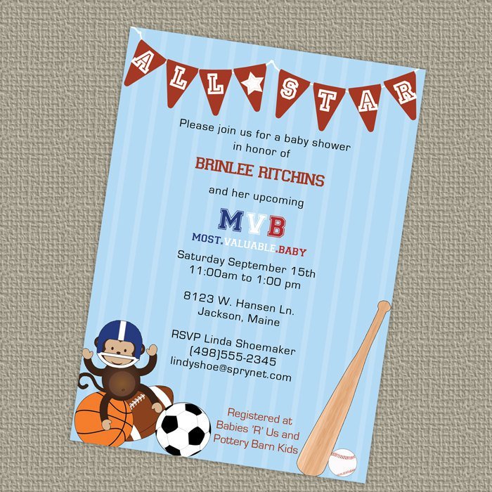 Baby Boy Sports Invitations On Etsy