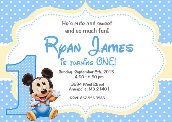 Baby Mickey Invitation Template