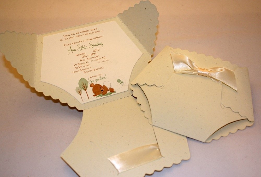 Baby Shower Diaper Invitations Homemade