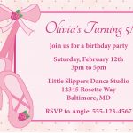 Ballerina Birthday Party Invitation Wording
