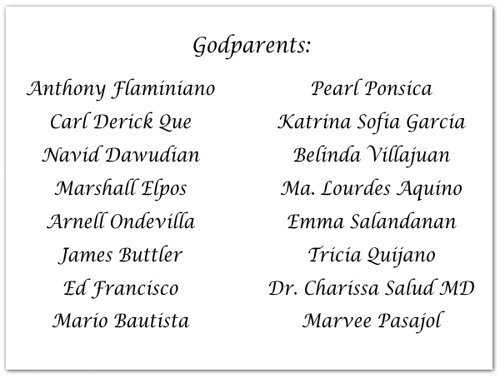 Baptism Invitation With Godparents Names