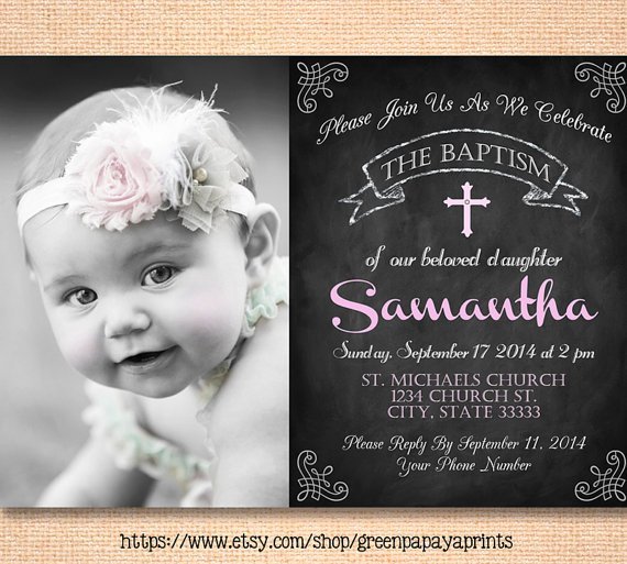 Baptism Invitation With Godparents Names