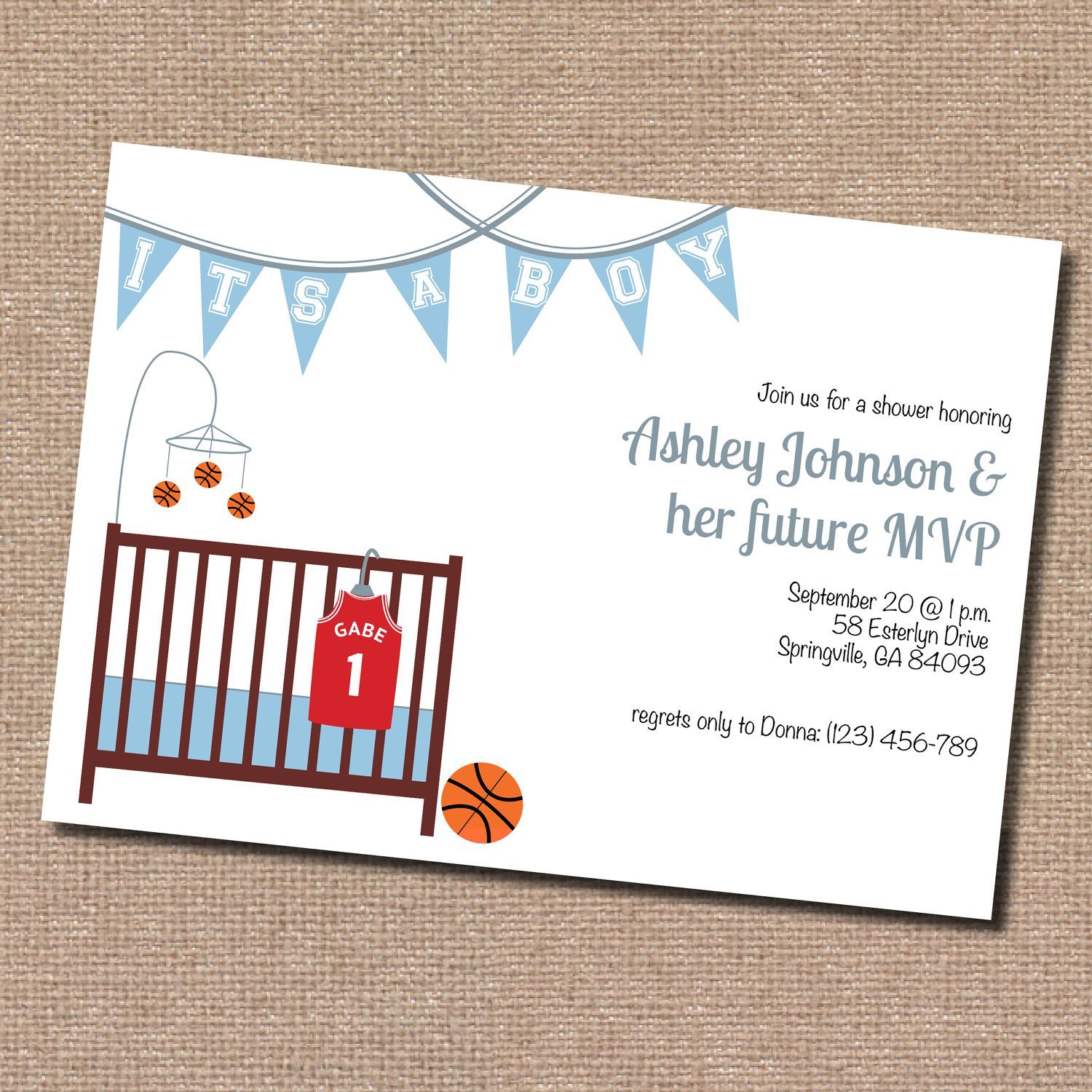 Basketball Baby Shower Invitation Wording