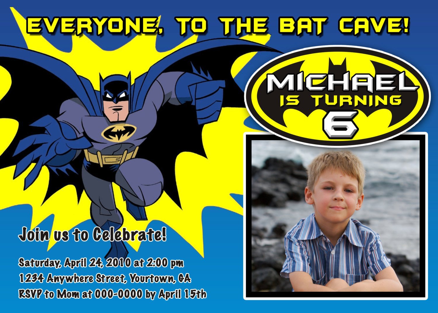 Batman Birthday Party Invitations Printable
